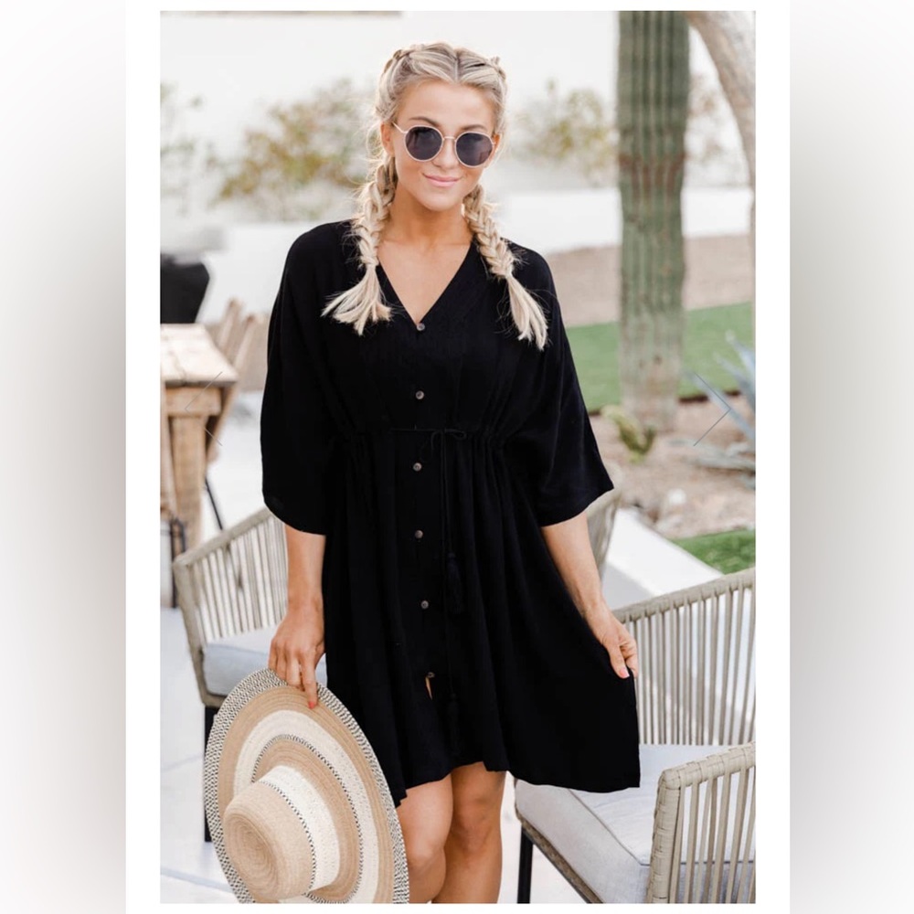 Beach Cover Up - Black, Medium